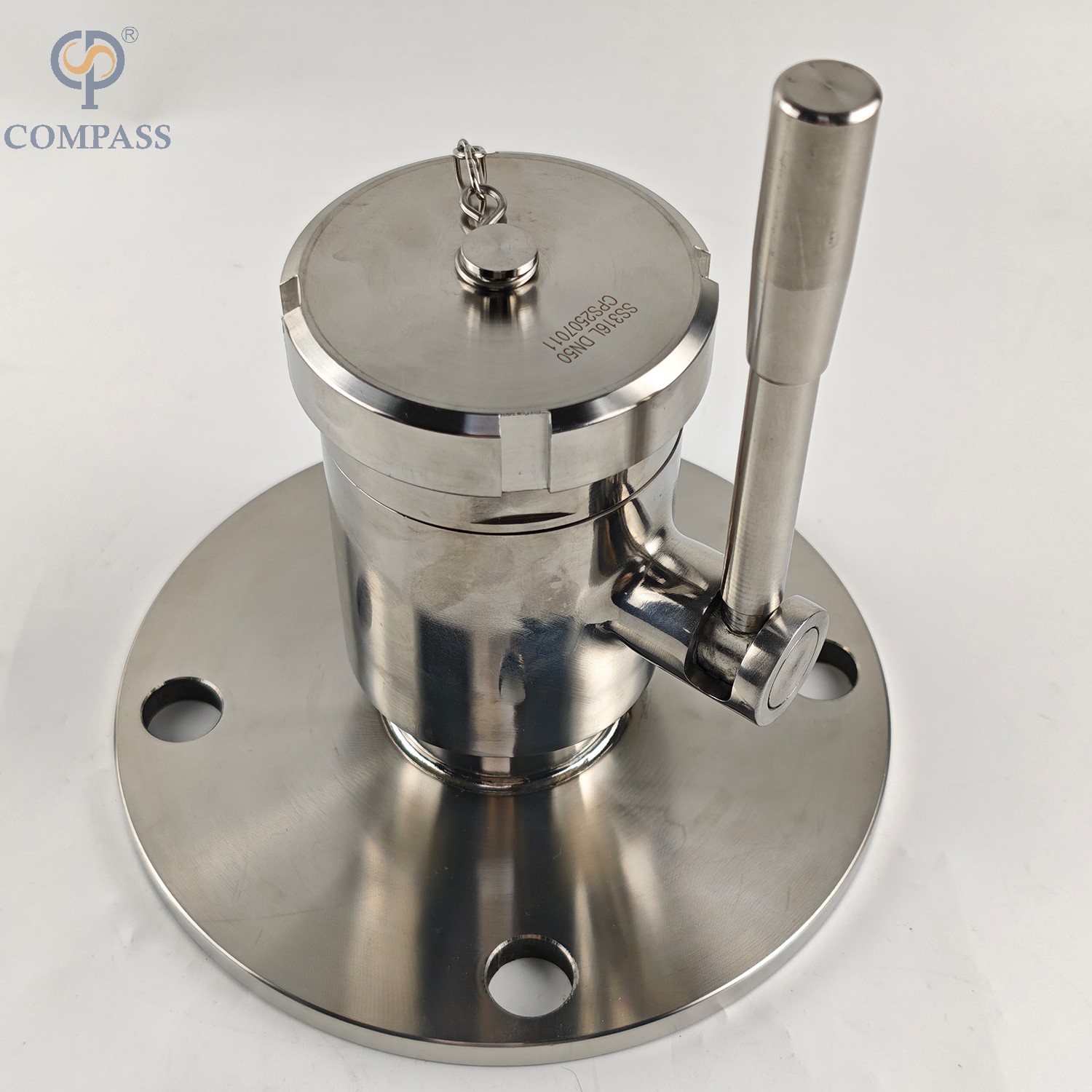 DN50 STAINLESS STEEL STAINLESS STEEL MANUAL FLANGE-THREADED HEAVY-DUTY BALL VALVE WITH BLIND NUT AND CHAIN