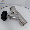 Tri Clamping End Mirror Polished TC77.5MM SS316L 63.5MM Manual Angle Seat Valve