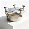 Premium 350MM Hygienic Food Grade AISI316L OD 306MM Outward Round Pressure Tank Manhole Cover with Five M12 SS Handles