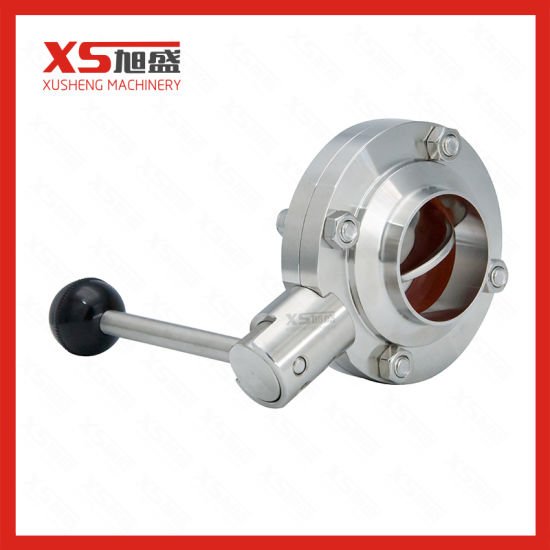 Stainless Steel Sanitation Weld Butterfly Valves with Pull Handle