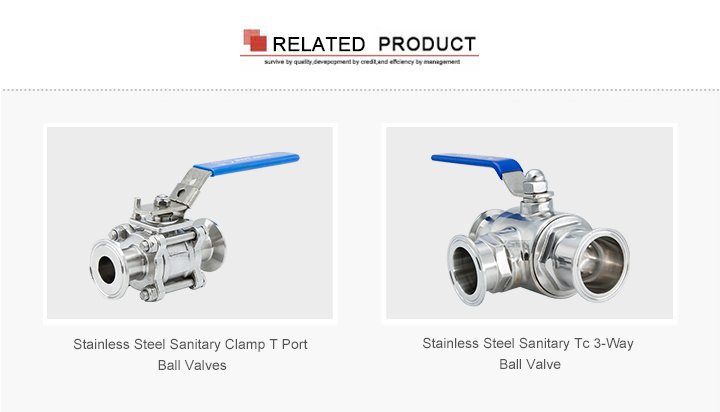 Stainless Steel Hygienic PTFE Seat Three Ways Ball Valves with Clamp Ends