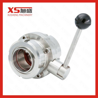 50.8MM Stainless Steel Hygienic SS304 Union Ends Manual Butterfly Valves
