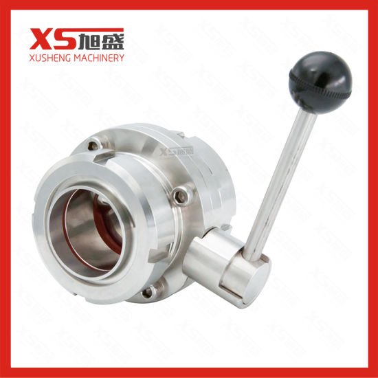 76.2MM Stainless Steel Hygenic SS316L Sanitary Union Sets Manual Butterfly Valves
