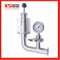 Sanitary Stainless Steel SS304 Air Release Valve with Pressure Gauge