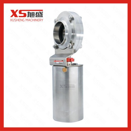 SMS 316L Stainless Steel Pneumatic Butterfly Valve, Welded Ends 38.1mm for Milk