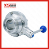 25.4mm Stainless Steel SS304 Sanitary Flange Male Ends Butterfly Valve