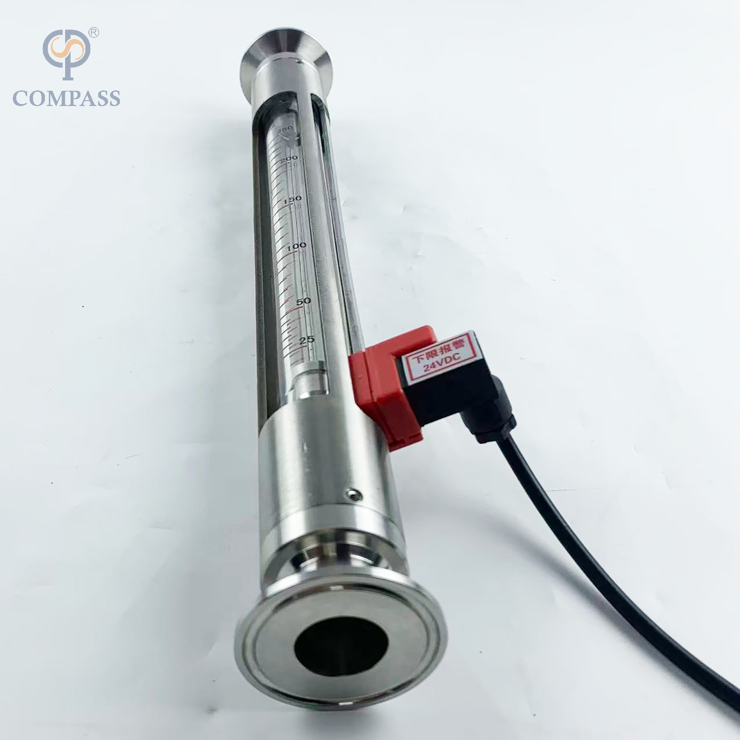 Sanitary SS304 Glass Tube Rotemeter/Glass Rotor Flowmeter with Alarm