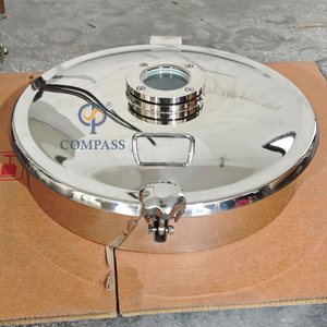 500MM SS304 Non Pressure Outward Round Manway with Sight Glass and Handle