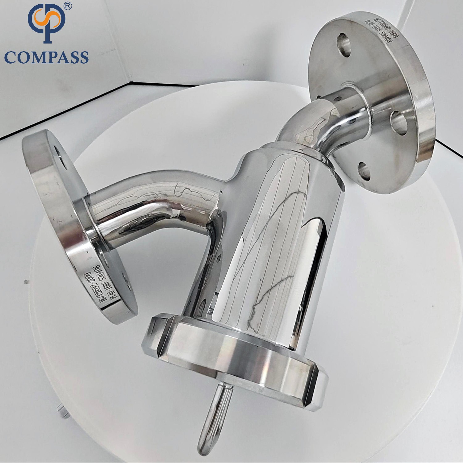 Element Filter 80Mesh Mirror Polished SS304 DN40 PN16 Flanged Y Elbow Filters