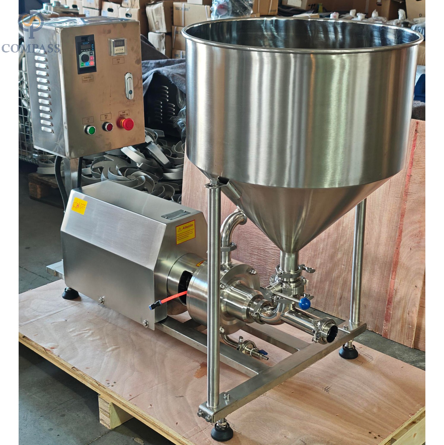  1-120-4KW Pipeline High Shear Dispersing Emulsifier Motor with VFD Control Cabinet