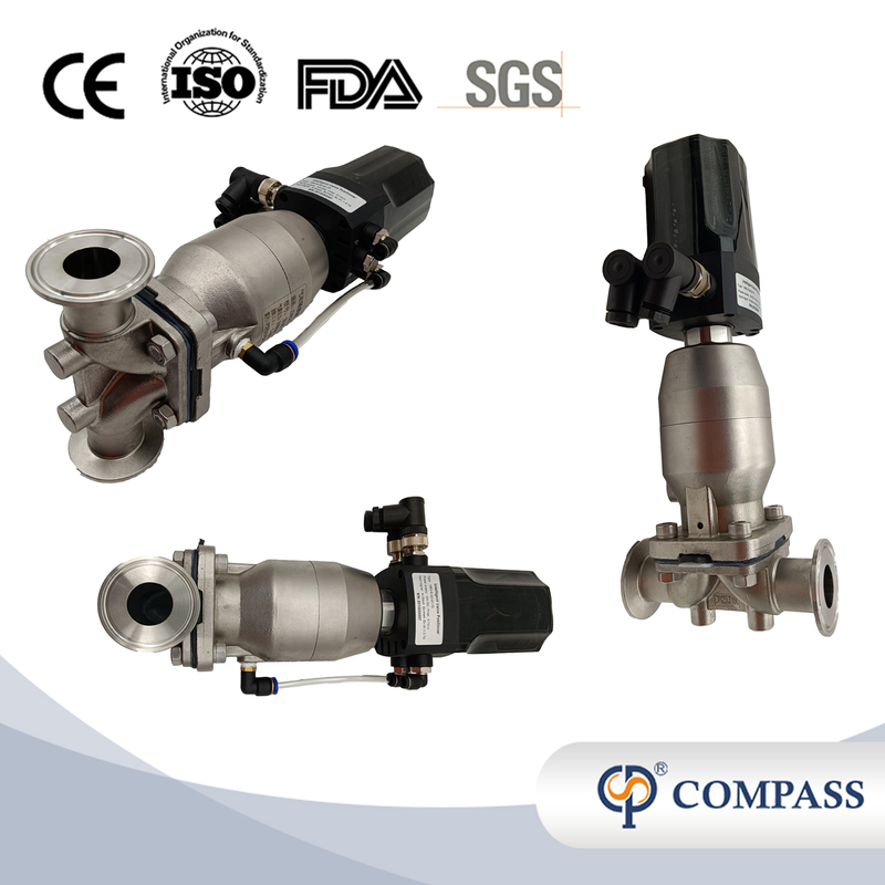 1/2Inch 12.7MM High Quality Sanitary Hygienic Stainless Steel SS316L Pneumatic SMS Clamp Straight Diaphragm Vavle With Control Head