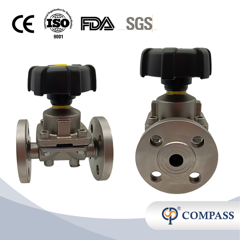 2Inch 50.8MM High Quality Sanitary Hygienic Stainless Steel SS316L Manual SMS Flanged End Straight Diaphragm Valve