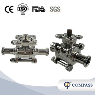 3/4 INCH STAINLESS STEEL MANUAL HIGH PLATFORM THREE-PIECE BALL VALVE WITHOUT HANDLE
