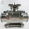 2INCH STAINLESS STEEL MANUAL HIGH PLATFORM THREE-PIECE BALL VALVE WITHOUT HANDLE