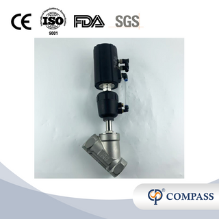 Pneumatic SS304 BSPT Female Threaded Angle Seat Valve with 4-20MA Control Head
