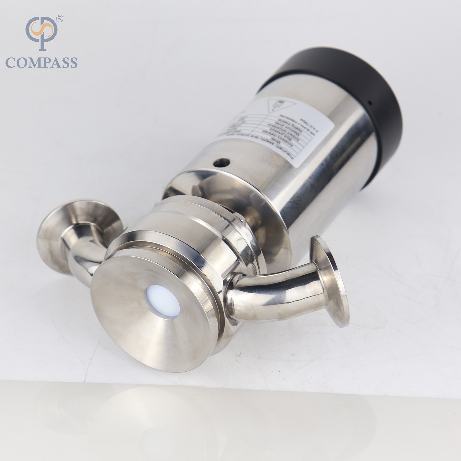2 Inch Sanitary Stainless Steel Aseptic Flush Bottom Pneumatic Valves with Two Elbow Ends