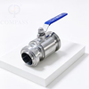 New Arrival Food Grade SS316L DN65 Sanitary Stainless Steel Medium Pressure DIN Manual Straight Union-male thread Ball Valve with PTFE