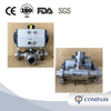 Double Acting 2Inch SS316L 3 Way Pneumatic Ball Valve with Clamp Ferrule Set End
