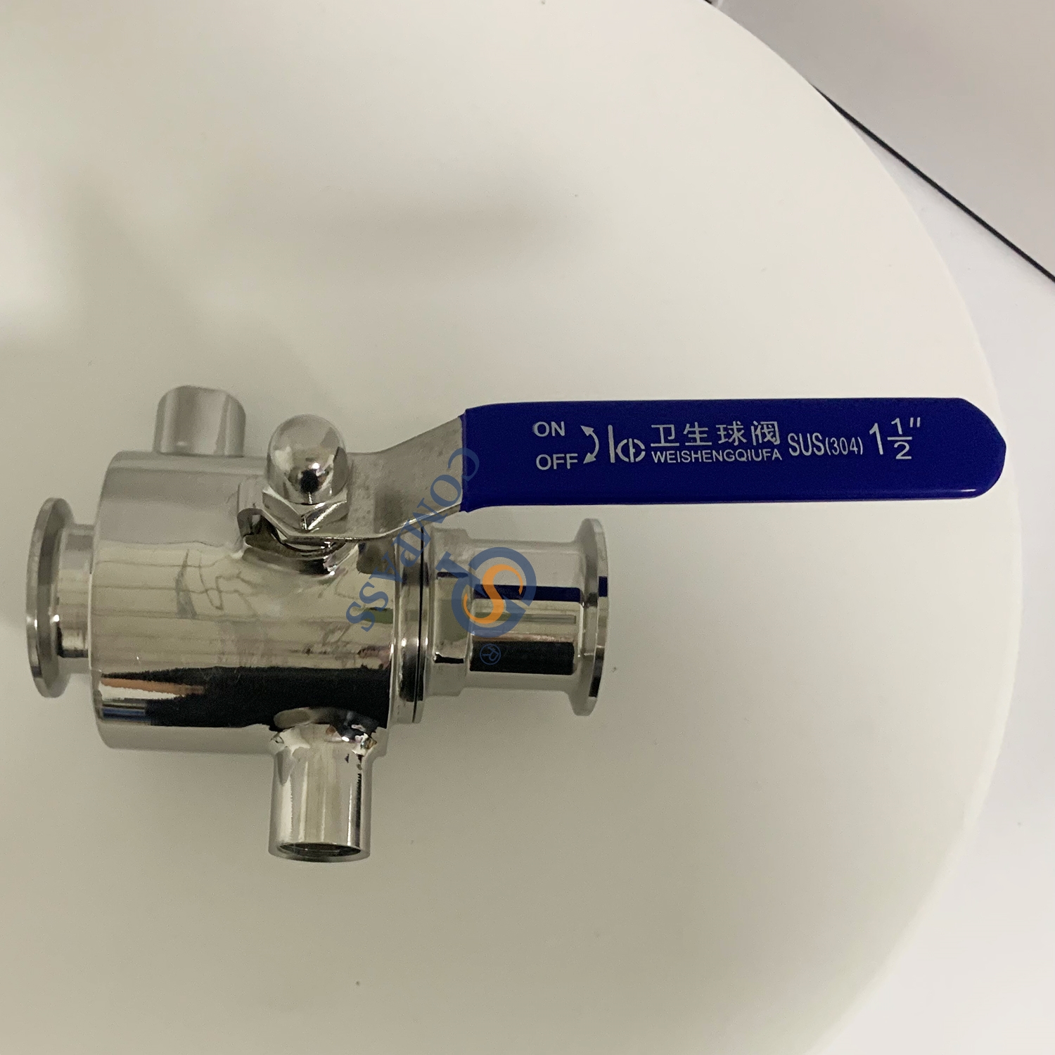 1Inch TC50.5MM Manual Clamp Ball Valve with Jacket and 12.7MM BSP Female Thread Port