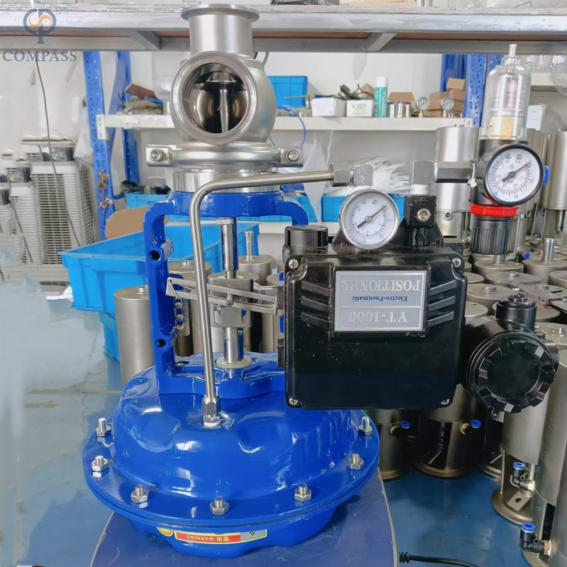 25.4mm-Mt1 SS316L Sanitary Electro-Pneumatic Tc Diaphragm Flow Regulator Valve Without Positioner