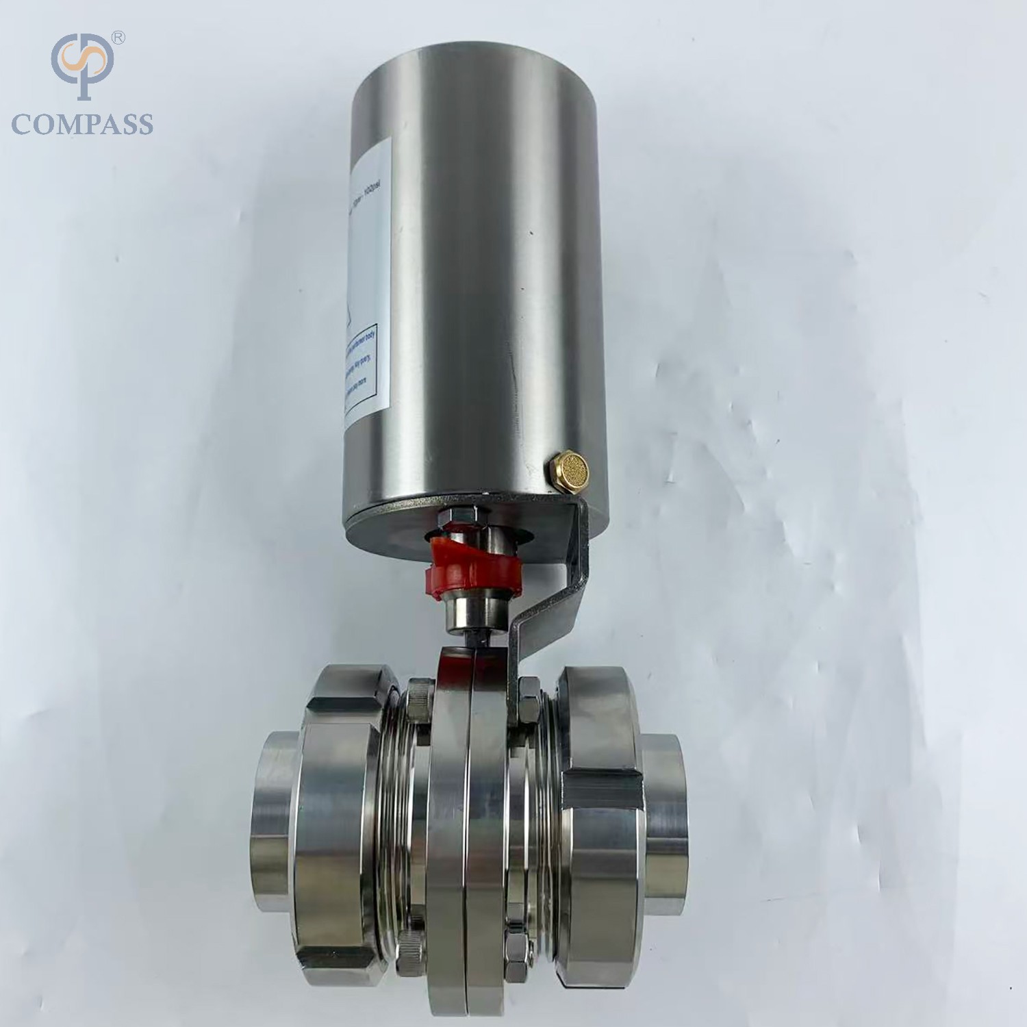 SS316L FOOD GRADE DIN PNEUMATIC UNION BUTTERFLY VALVE