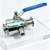 Price 25.4MM Sanitary Stainless Steel SS304 Food Grade SMS 1Inch AT052D Pneumatic Actuator Straight Clamp Ball Valve with Jacket