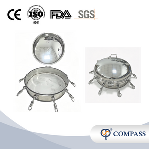 SS316L DN600 Sanitary Stainless Steel Manhole Cover Hygiene Mirror Polishing Outward Round Pressure Tank Manways with EPDM Seal