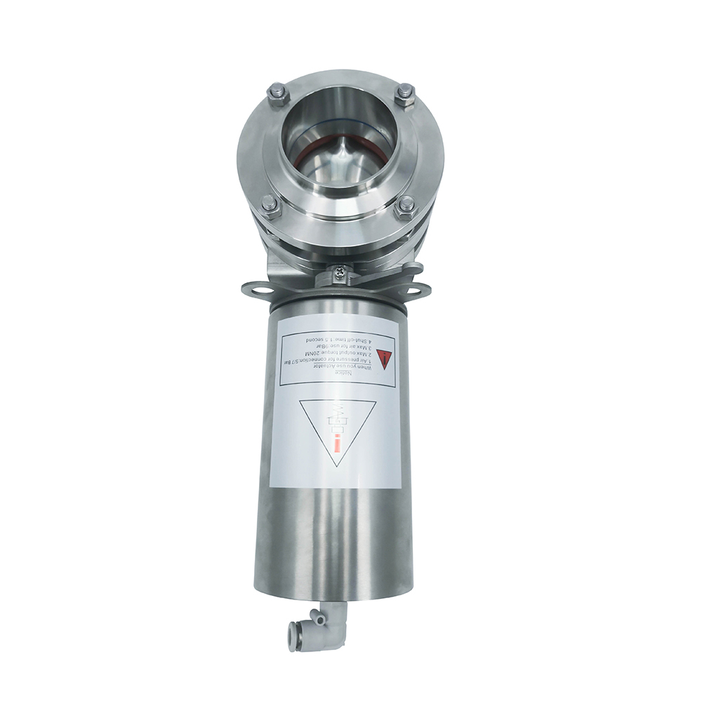 1/2Inch 12.7MM Sanitary Hygienic Stainless Steel Food Grade SS304 SMS Pneumatic 3-Piece Butterfly Valve 
