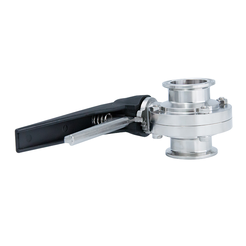 DN50 52MM Sanitary Hygienic Stainless Steel Food Grade SS316L DIN Manual Tri Clamp Butterfly Valve with Black Gripple Handle