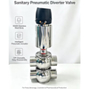 SS304 Single Acting Pneumatic Actuator DIN 22A Model Normally Closed DN80 Pneumatic Weld Diverter Valve with 24VDC Control Head
