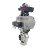 3Inch 76MM Sanitary Hygienic Stainless Steel Food Grade SS304 SMS Pneumatic Weld Butterfly Valve with Pneumatic Actuator+Solenoid Valve +Limit Switch