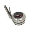 DN25 RD52×1/6 Sanitary Hygienic Stainless Steel Food Grade SS304 Manual Three-piece Butterfly Valve with Stainless Steel Gripple Handle