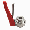 DN50 52MM Sanitary Hygienic Stainless Steel Food Grade SS316L DIN Manual Tri Clamp Butterfly Valve with Plastic Gripple Handle