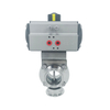 1/2inch 12.7mm Sanitary Hygienic Stainless Steel Food Grade SS304 Pneumatic Clamp Butterfly Valve with Pneumatic Actuator 
