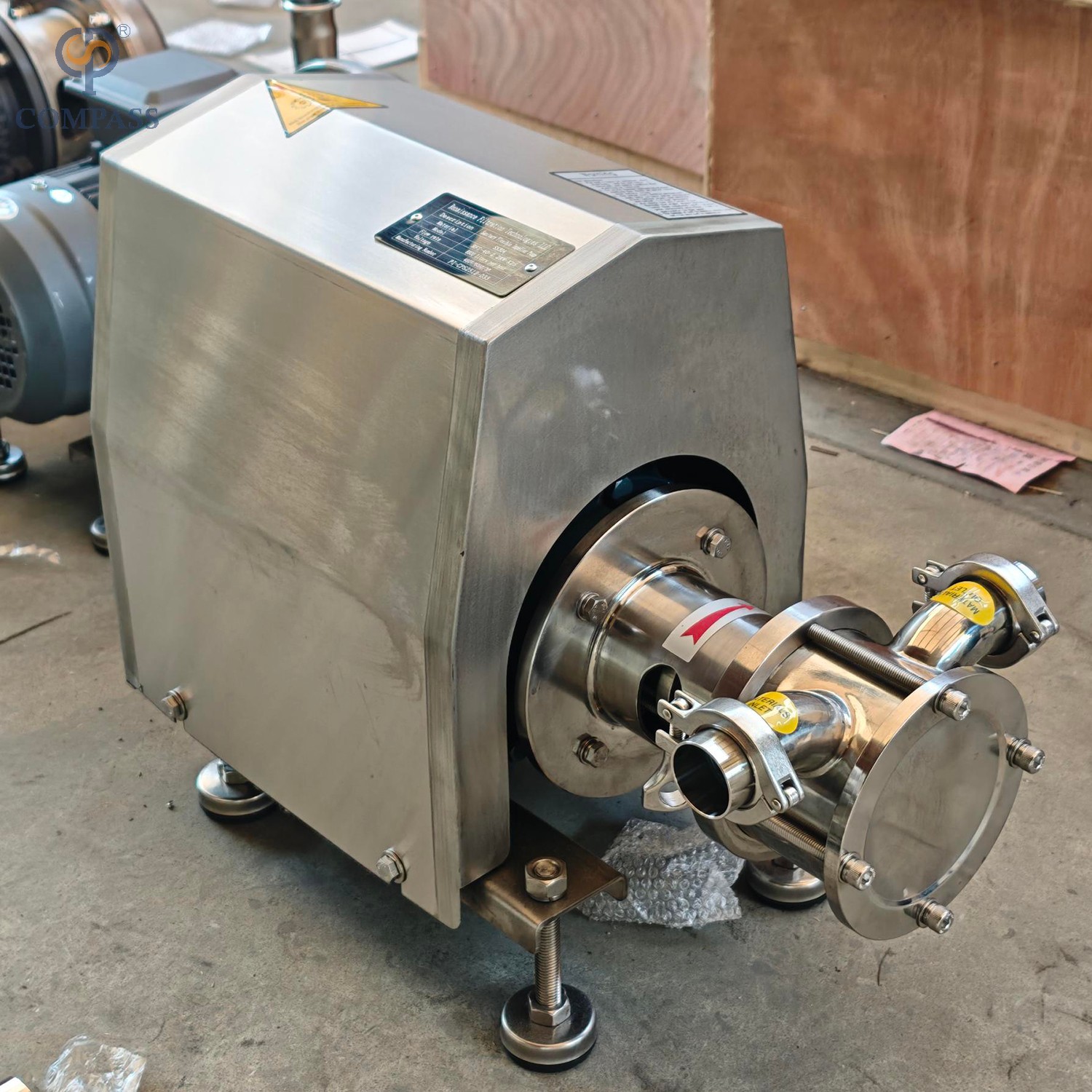 SS304 3KW 380V 3Phase 50HZ Sanitary Grade High Quality 1750RPM Tri Clamping Flexible Impeller Pumps with Single Mechanical Seal