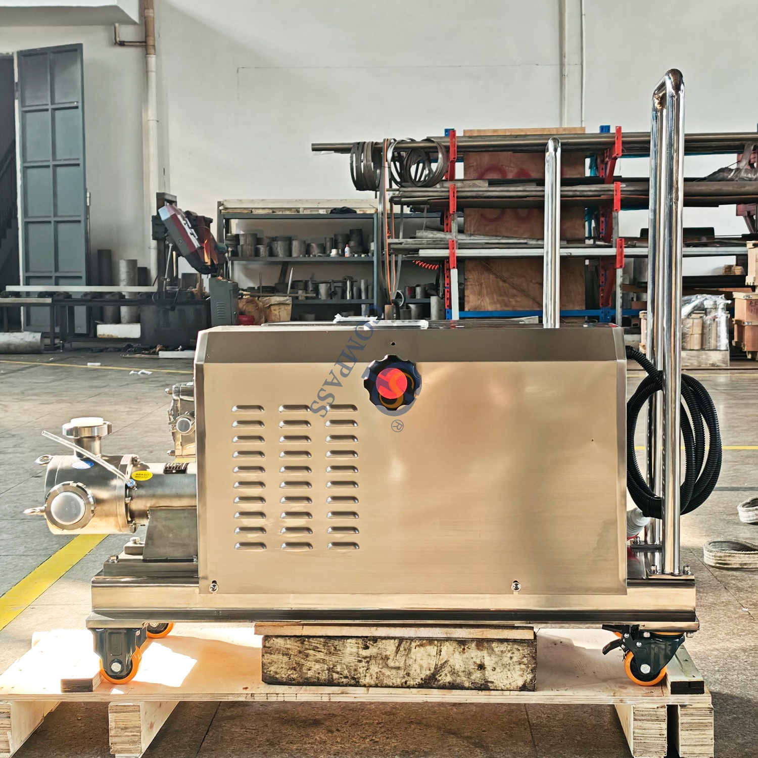 330RPM 2.2KW SS316L Union End Sine Pump with Mobile Cart and Control Cabinet