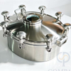 DN500XDN400 SS316L New Arrival Sanitary Stainless Steel 3 Bar Matte Polish Outward Elliptical Pressure Manways with Sight Glass