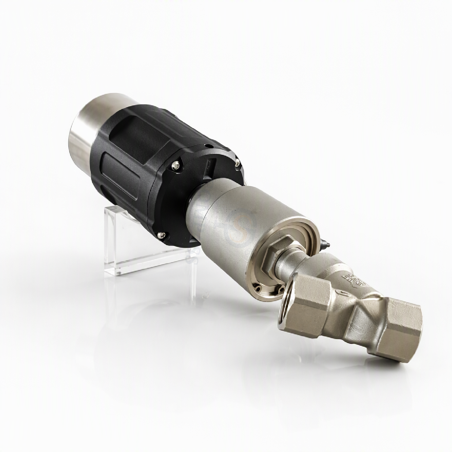 PN16 DN25 SS304 Female Thread Pneumatic Angle Seat Valve with 4-20MA Control Head