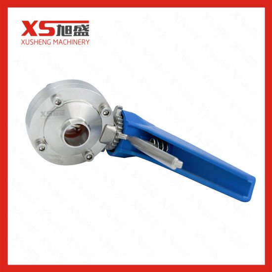 25.4mm Stainless Steel Sanitary SS316L Butt Weld Butterfly Valves with Gripper Handle