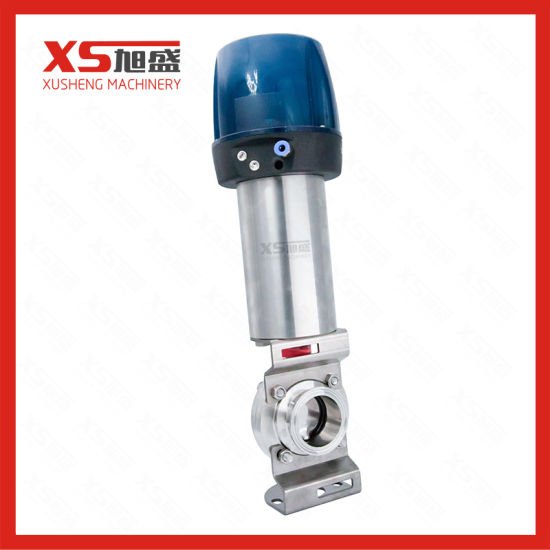 Stainless Steel Sanitation Air Pneumatic Actuated Butterfly Valves with Control Head