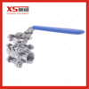 Stainless Steel AISI304 Sanitary Hygienic Female Thread Three-Piece Ball Valves