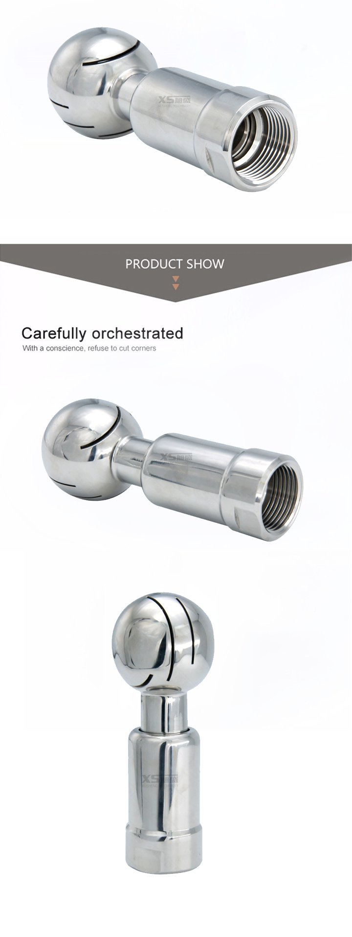 Stainless Steel Food Grade Female Threaded Tank Rotary Cleaning Ball