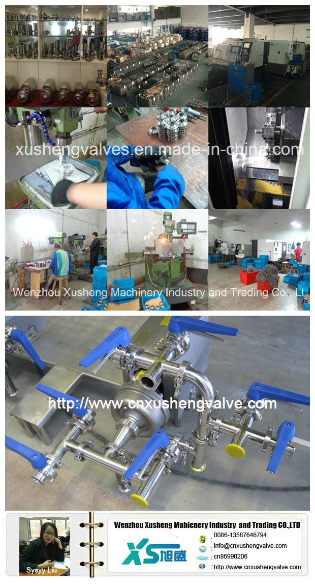 Sanitary Stainless Steel SS304 SS316L L Pneumatic Divert Flow Valve