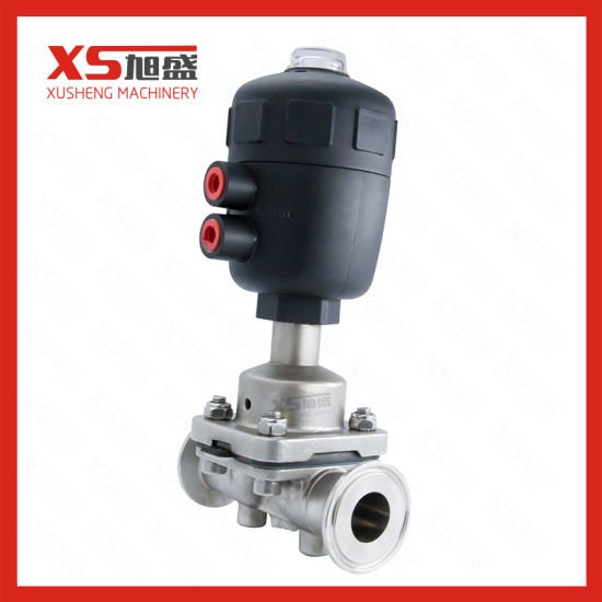 Stainless Steel 316L Tri Clamp Plastic Pneumatic Head Diaphragm Valve