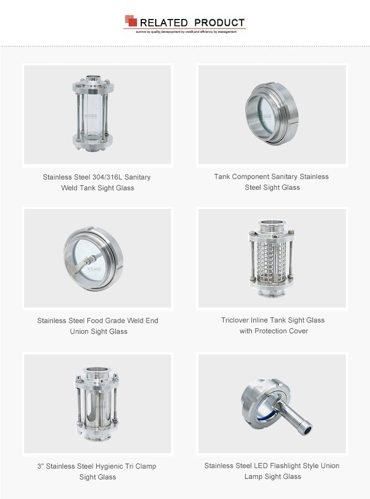 Stainless Steel Tank Union Type Sight Glass with Wiper
