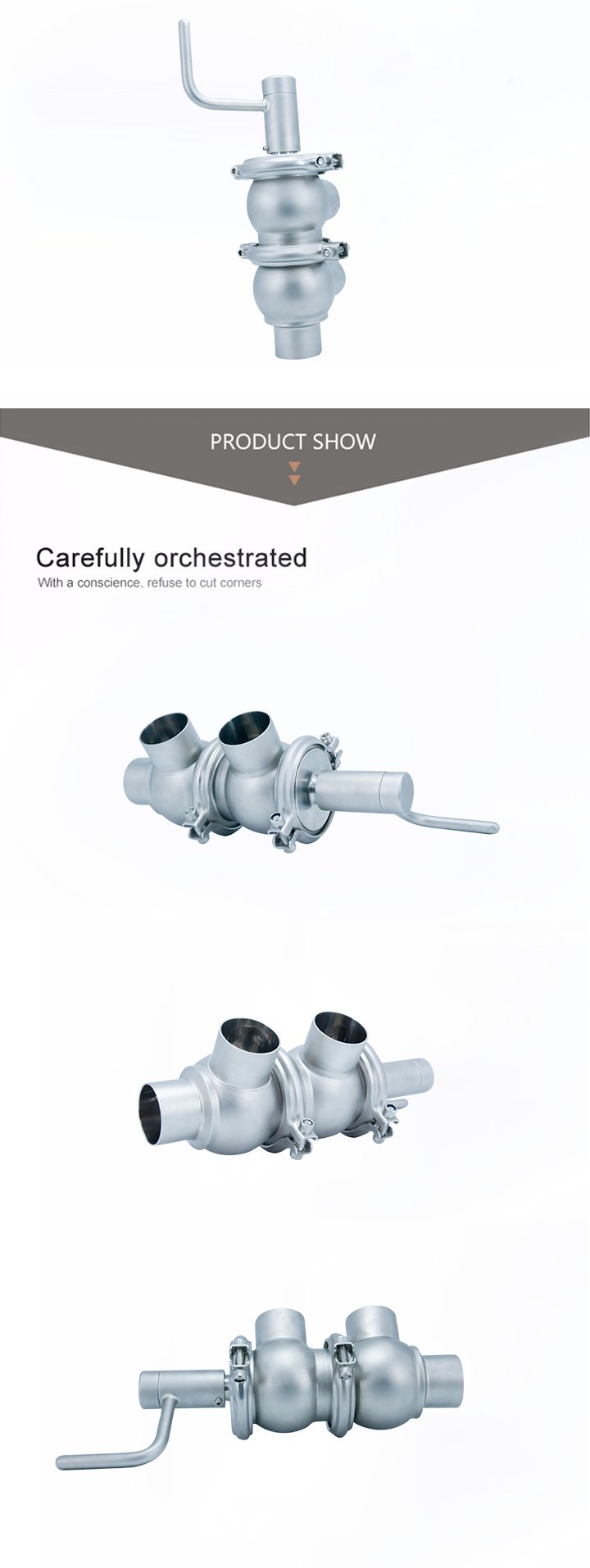 Stainless Steel Sanitary Hygienic Manual Reversal Valve