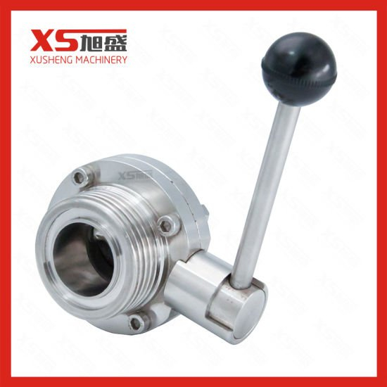 Sanitary Screw Thread Butterfly Valves with Stainless Steel Handles