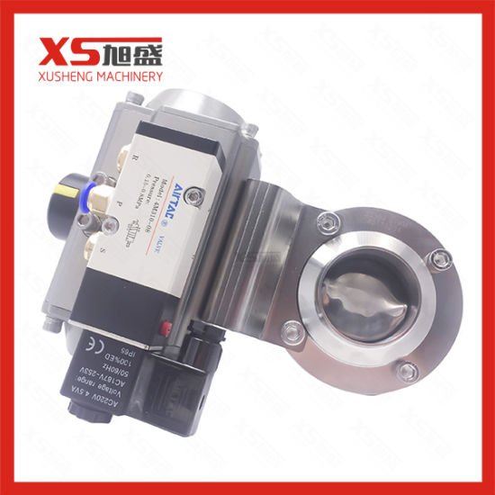 51mm SS304 Weld SMS Pneumatic Actuator Butterfly Valve with Solenoid Valve (Airtec)