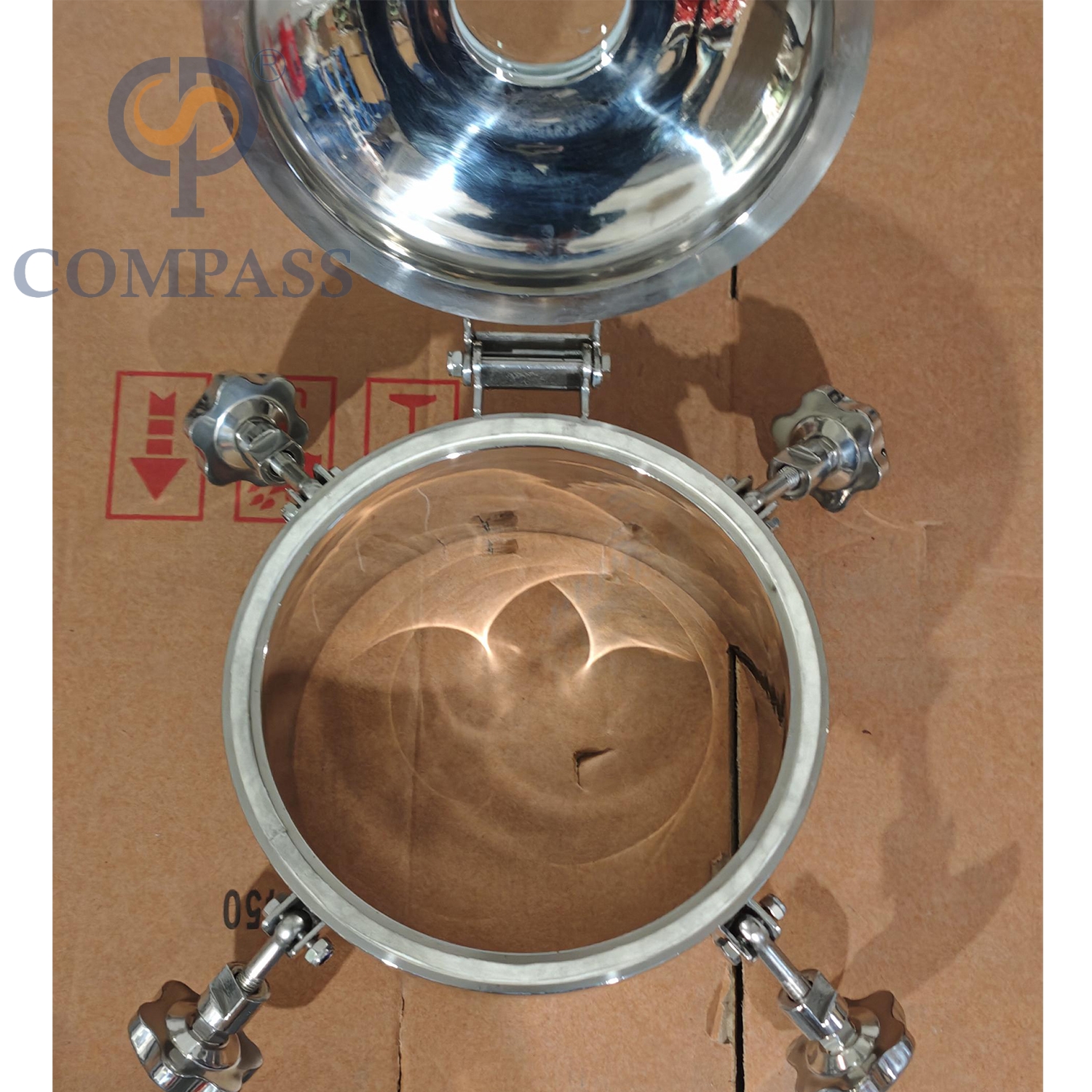 Popular Sale 250MM Sanitary Stainless Steel SS304 Hygiene Outward Round Pressure Tank Manways with Sight Glass and Silicone Seal