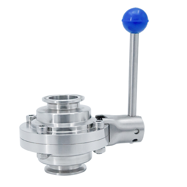 Sanitary Stainless Steel Manual Clamped Butterfly Type Ball Valve with Pulling Handle